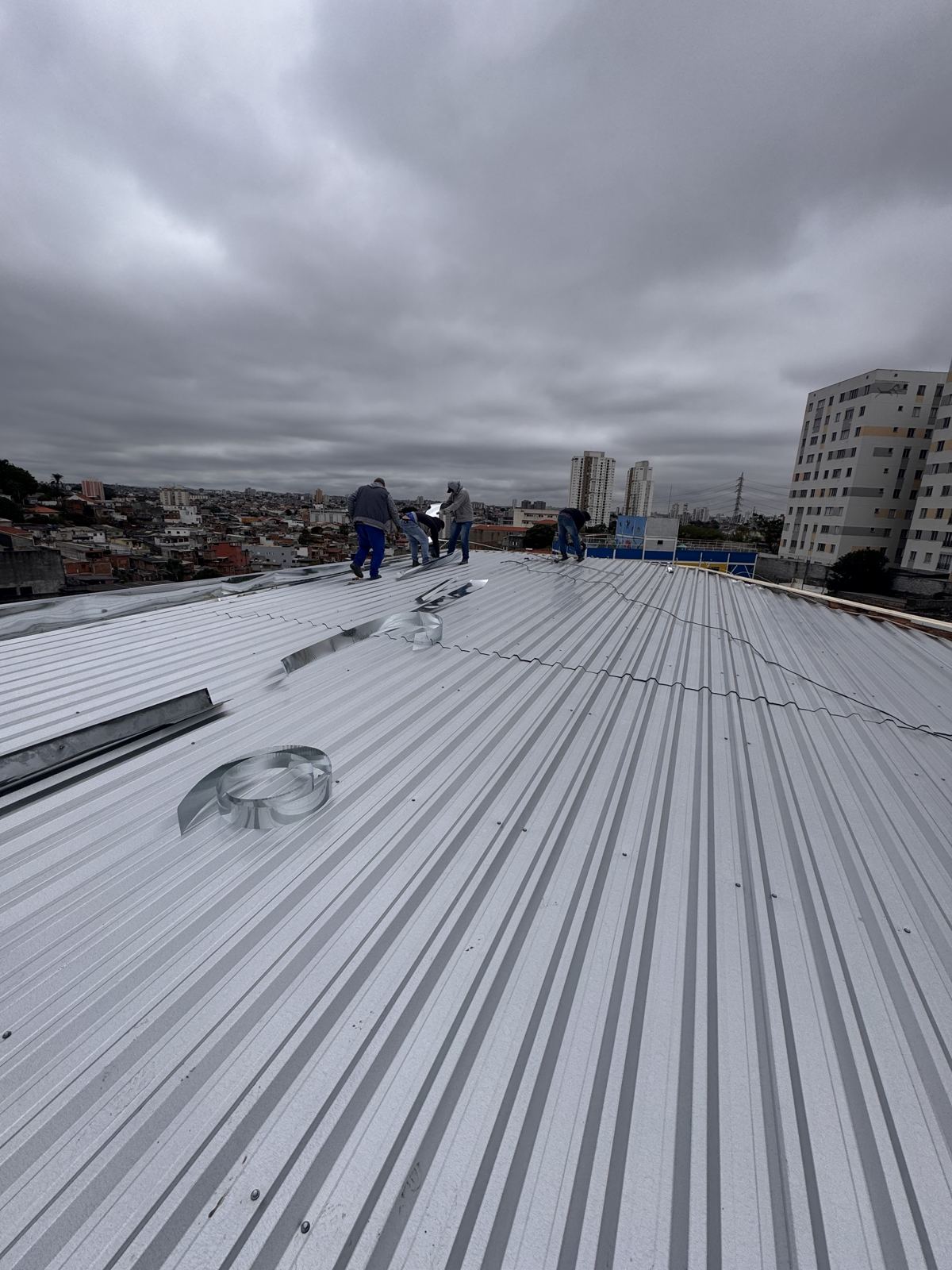 Cobertura metálica nova vista de cima